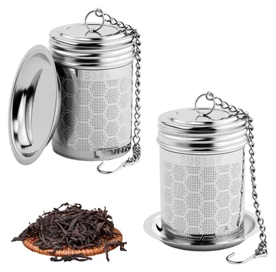 Teefilter aus Edelstahl, 2 Stück, extra fein, wiederverwendbar