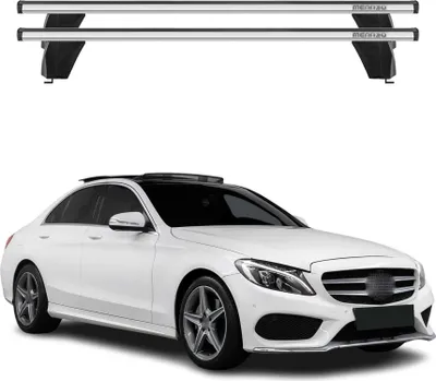 Image de Menabo Barres de toit Transversales pour Mercedes Classe C W205 2014-2018 Gris