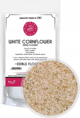 Produktbild von Getrocknete Kornblumenblütenblätter, weiße Kornblume, 1 kg, essbare Blüten