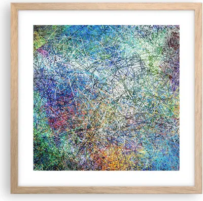 Produktbild von Gerahmtes Poster - Rahmen in heller Eiche - Abstraktion modern - 40x40 cm - Wand Bild - Wanddeko - Wandbilder - Wandposter - Bilderrahmen - Bilder - Kunstdruck - Wandbild - P2NAC40x40-3668