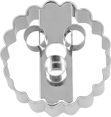 Image de Birkmann Emporte-pièce Linzer avec 3 trous, emporte-pièce, moule à biscuits, biscuits, acier inoxydable, 5 cm, 199996