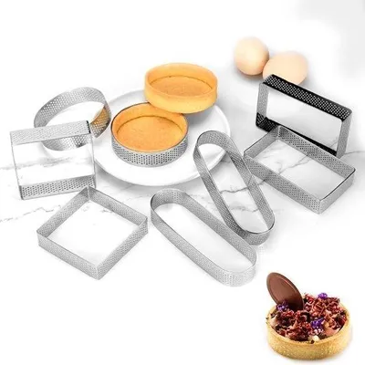 Produktbild von Famanu Tarteformen aus Edelstahl - 8 Stück, perforiert