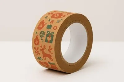 Zdjęcie produktu dla Taśma Świąteczna Papierowa Kraft 48mm/50mb