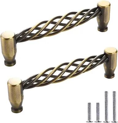 Produktbild von Vintage Metallkästchen, 2 Stück, Bronze, Schraubenbeschlag, Ladengreep, Küchenkasten, 128 mm, Bronze B