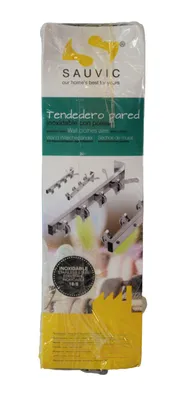 Image de Sauvic 89405 - Séchoir à linge avec 8 poulies, en acier inoxydable 304