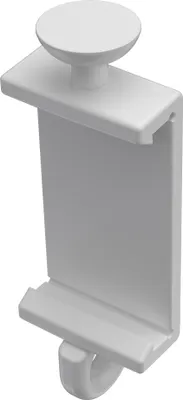 Produktbild von Interdeco Paneelclips / Aufklipshalter für Rundkopf für Paneelwagen Weiß, Typ Easyslide, Pack. 2 Stück