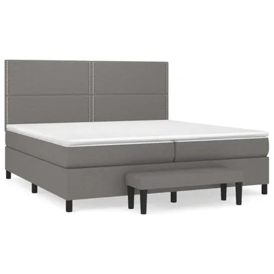 Produktbild von vidaXL Boxspringbett mit Matratze Dunkelgrau 200x200 cm Stoff