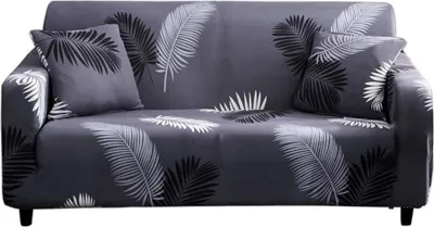 Obrázek produktu pro Elastický potah na pohovku 1 2 3 4místný slipcover stretch moderní vzor pohovka hodit pohovka kryt pohovka kryt pohovka (černé peří, 3 sedadla 190cm-230cm)