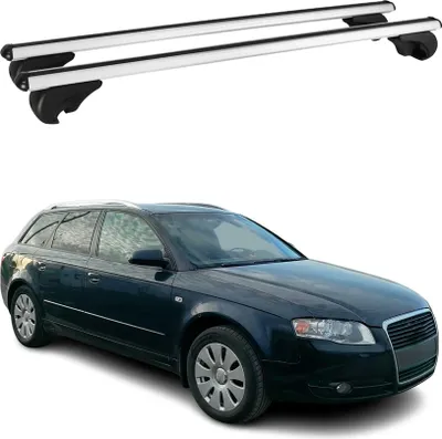 Image de Barres de toit transversales pour Audi A4 B7 Break 2004-2008 Aluminium Argent