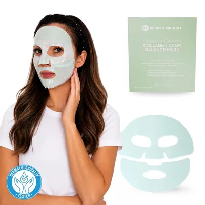 Produktbild von Comformidable® Collagen Calm Balance Maske – 4 Stück - Beruhigende & klärende Tuchmaske – Purifying & Calming – 34gr