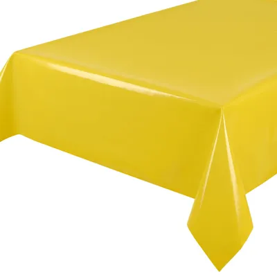 Wachstuch-Tischdecke, abwaschbar, 220 x 140 cm, gelb