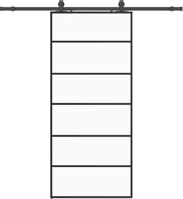Obrázek produktu pro vidaXL Posuvné dveře s kováním černé 90x205 cm sklo ESG