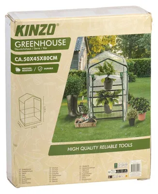 Obrázok produktu pre Kinzo Záhradný skleník 45 x 50 x 80 cm - 2-úrovňový skleník na paradajky - odolný voči poveternostným vplyvom a priehľadný