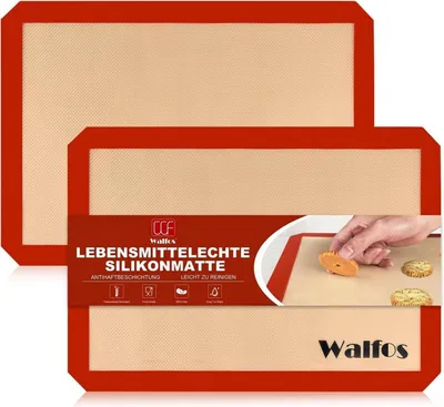 Produktbild von Walfos 40x30cm Silikon Backmatte 2er Set Antihaft Hitzebeständig Spülmaschine