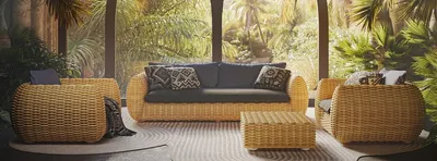 Produktbild von Casa Padrino Luxus Gartenmöbel Set Naturfarben / Anthrazit