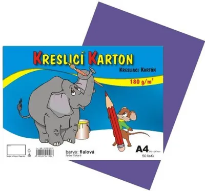 Zdjęcie produktu dla Karton kreslící A4, 180 g, fialový 50 ks