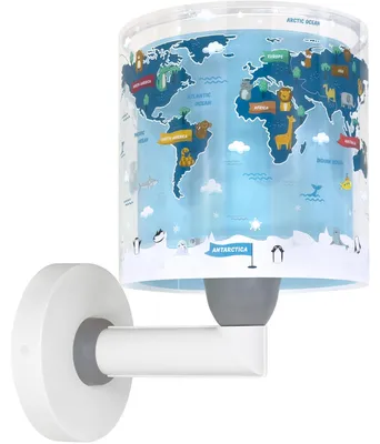 Produktbild von Dalber kinder Wandlampe, Kinderlampe Wandleuchte Kids World Weltkarte Planet Erd