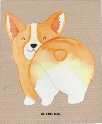 Produktbild von Mr. & Mrs. Panda Babydecke Corgi Po - Hundeglück - Geschenk, Motivation, Sprüche, Hund, Kinderdecke, Plaid, Spruch, Schlummerdecke, Niedlich, Fleecedecke, Erstlingsdecke