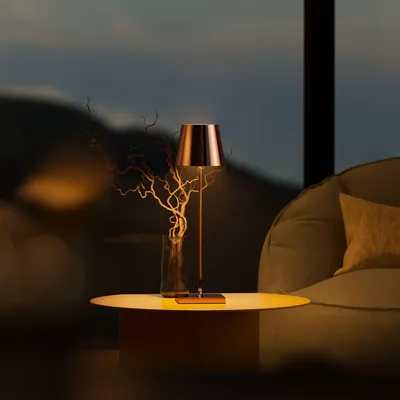 Produktbild von SIGOR Akku-Tischleuchte LED Nuindie USB-C 38cm kupferfarben 2,2W FlexMood 2200K/2700K IP54 168/197lm Ra85