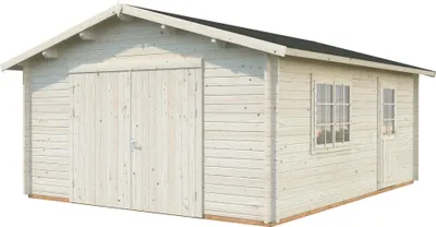 Produktbild von Palmako Garage Roger 23,9 m² - 44 mm - mit Holztor naturbelassen