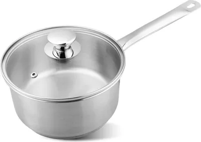 Image de Casserole MagicHome Chloe, 18 cm, 2 litres, avec couvercle en verre, inox