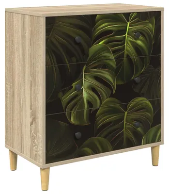 Produktbild von vidaXL Kommode ELBURG Palmblattmuster 66 x 36,5 x 75 cm Holzwerkstoff