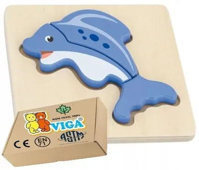 Produktbild von Viga Holzpuzzle Delfin Lernspielzeug für Kleinkinder