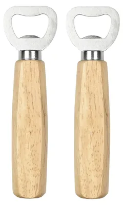Produktbild von 2x Flaschenöffner Kapselheber Bieröffner Holzgriff Kronkorkenöffner Heber Öffner