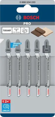 Produktbild von PRO Hardwood clean curve T101AOF Stichsägeblatt, 83 mm, 5-tlg.