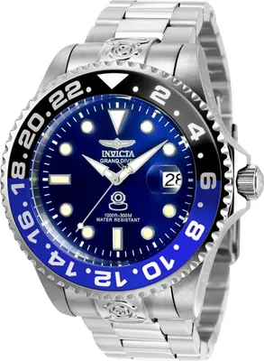Obrázek produktu pro Invicta Grand Diver 21865 - Pánské Náramkové Hondiky - Automatické - Nerezová ocel s modrým ciferníkem - 47mm