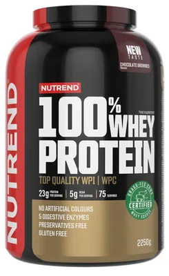 Imagen del producto de Nutrend 100% Proteína de Suero de Leche, 2250 g, Sabor Brownies de Chocolate