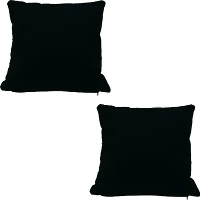 Produktbild von Kissenbezug 2er Set 40x40 cm Schwarz Samt weich Kissenhülle Sofakissen Dekokissen Reißverschluss
