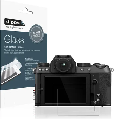 Produktbild von 2x Schutzfolie für Fujifilm X-S20 - Anti-Shock 9H Folie dipos Glass Kunststoffglas