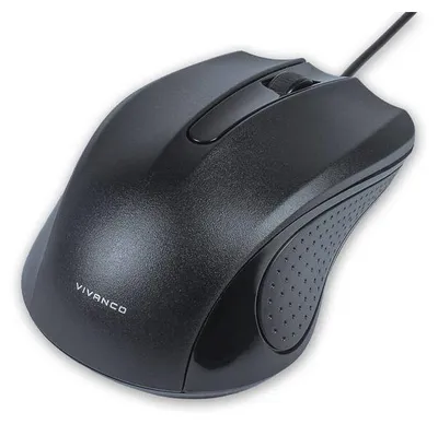 Produktbild von ViVanco™36637, Beidhändig, Optisch, USB Typ-A, 1000 DPI, Schwarz