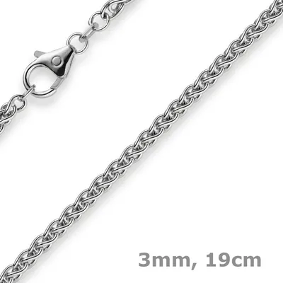 3mm-Armband-Zopf-Kette-585-Weißgold-19cm
