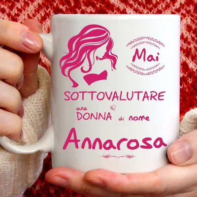 Tasse mit Namen Annarosa, Keramik, 350 ml, personalisiertes Geschenk