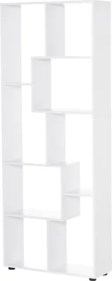 Image de HOMCOM Bibliothèque étagère Zig zag Design Contemporain 70L x 24l x 178H cm Panneaux Particules Blanc