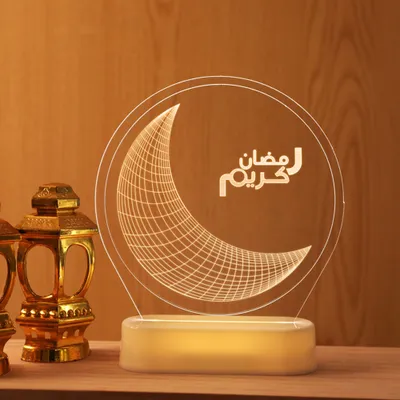 Produktbild von Ramadan Deko LED Lampe Eid Mubarak Dekoration Laterne, Muslim Islam Ramadan Dekoration Nachtlicht Ornamente für Muslimische Ramadan Festival