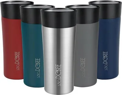 Produktbild von 350ml Thermosbecher Heiß-Kalt-Isolierter Stahlbecher mit Deckel, BPA-frei, Schwarz