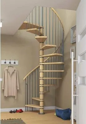 Produktbild von Pertura Spindeltreppe Galene Buche Leimholz Ø 120 cm Schwarz 11 Stufen 12 Steigungen
