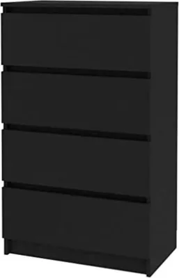 Image de Commode compacte - Noir - Convient pour la chambre et le bureau - Design fonctionnel