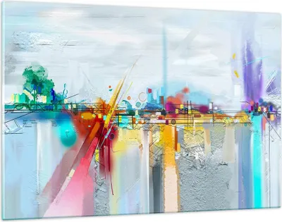 Produktbild von Bilder auf glas - Abstraktion modern - 120x80cm - Glasbilder - Wandbilder - Kunstdruck - zum Aufhängen bereit - Wanddekoration aus Glas - Glas Bilder - Wandbild auf Glas - Einteilig - GAA120x80-4028