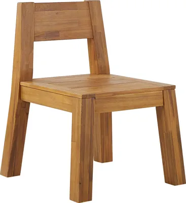 Produktbild von BELIANI Gartenstuhl Hellbraun Akazienholz mit Rückenlehne rustikaler Stil Balkon Terrasse Outdoor Indoor Möbel Gartenausstattung