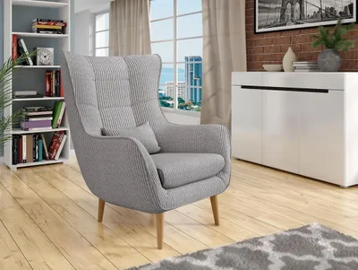 Obrázek produktu pro Designové křeslo ušák LEVI - šedé