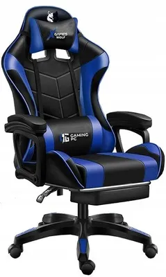Immagine prodotto di Sedia da gioco confortevole con cuscino massaggiante in nero e blu