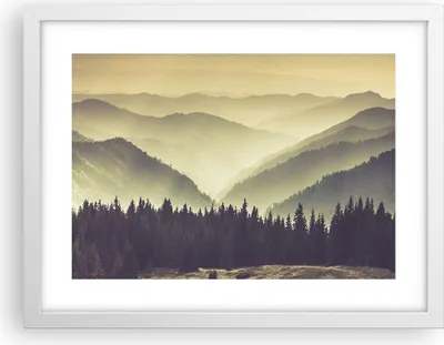 Produktbild von Gerahmtes Poster - Weißer Rahmen - Berge Wald Natur - 40x30 cm - Wand Bild - Wanddeko - Wandbilder - Kunstposter - Wandposter - Bilderrahmen - Bilder - Kunstdruck - Wandbild - P2WAA40x30-3820