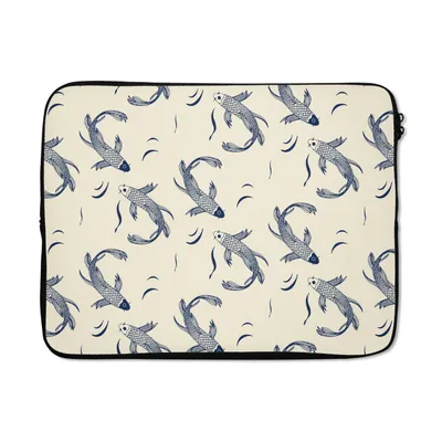 Produktbild von MuchoWow® Laptop Hülle 15 Zoll Karpfen - Fisch - Japan - Muster Laptoptasche - Laptoptasche - Sleeve - Rundum-Schutz