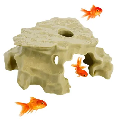 Imagen del producto de Acuario de PETG para peces, con apariencia natural de roca