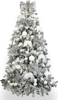 Produktbild von Geschmückter künstlicher weihnachtsbaum mit 90 Stk Kugeln SCHNEEKÖNIGIN  210 cm mit Metallständer
