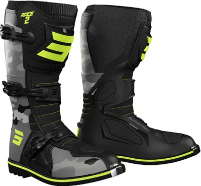 Image de Bottes de motocross Shot Race 2 pour enfants, noir/jaune, 30